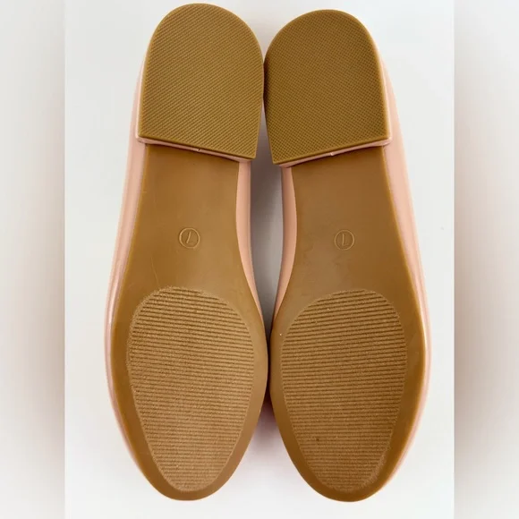 Madden Girl Beige Ballet Patent Leather Slip-On Flats, Women's size 7M, Bow Tie - Picture 8 of 9